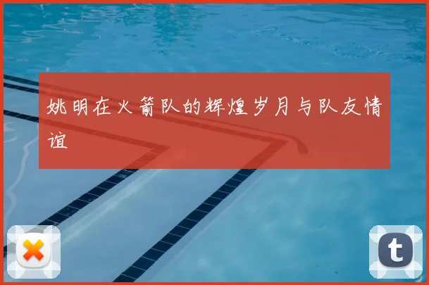 姚明在火箭队的辉煌岁月与队友情谊